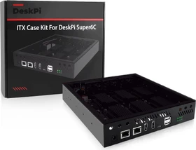 GeeekPi DeskPi ITX Case Kit für Raspberry Pi CM4, DeskPi Super6C, schwarz (DP-0010)
