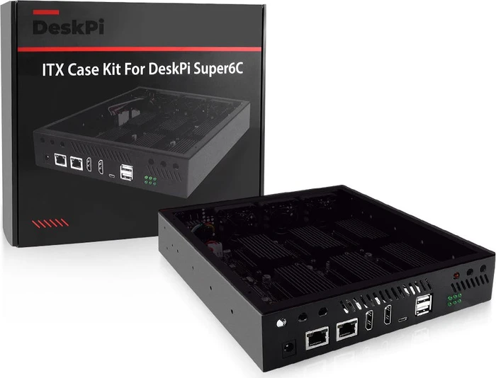 GeeekPi DeskPi ITX Case Kit für Raspberry Pi CM4, DeskPi Super6C, schwarz