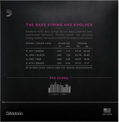 D'Addario NYXL Bass Regular Light, Super Long Scale