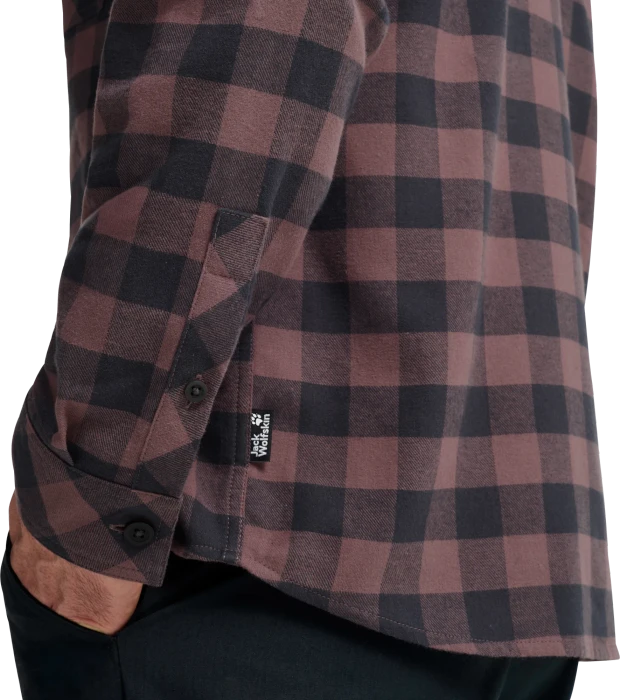 Jack Wolfskin Lite Flannel Hemd langarm check sheer plum (Herren)