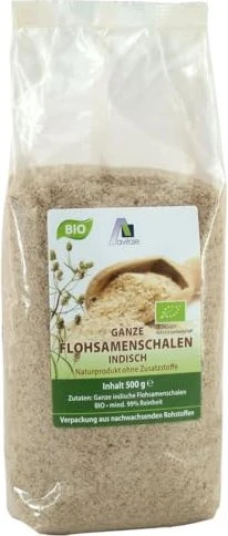 Ganze Flohsamenschalen Bio Pulver, 500g