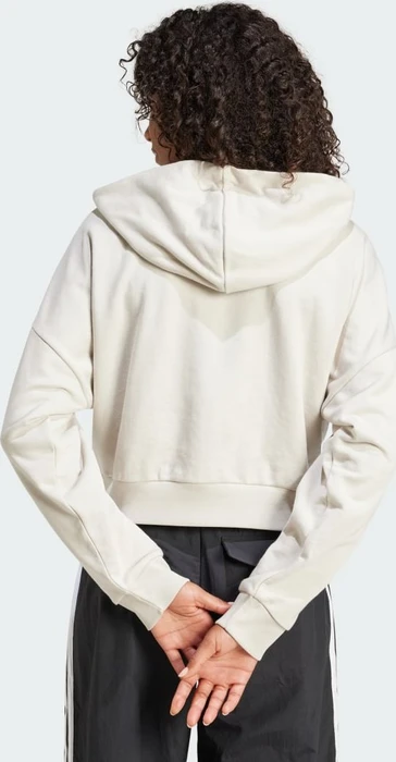 adidas Essentials 3-Streifen French Terry Quarter-Zip Hoodie beige/weiß (Damen)