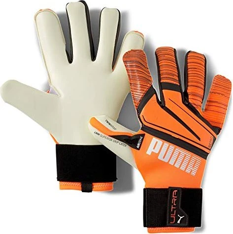 Puma Ultra Grip 1 Hybrid Pro Torwarthandschuhe shocking orange/white/black