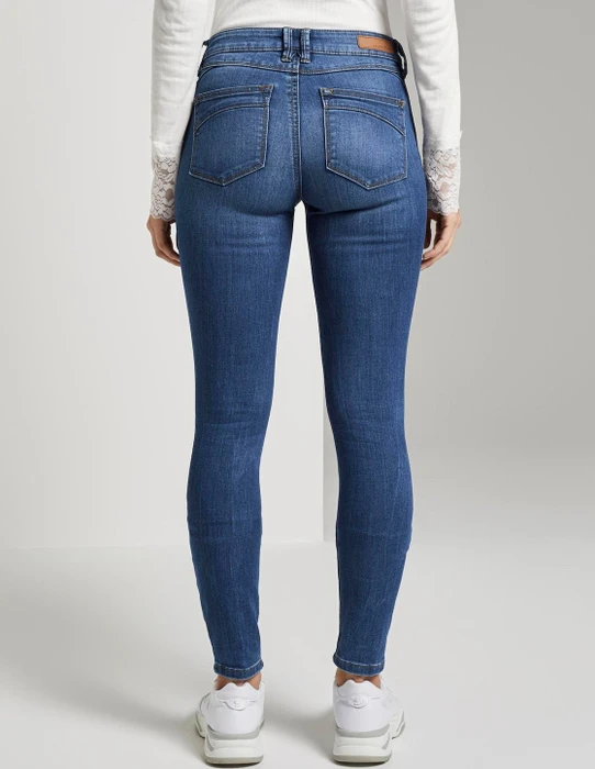 Tom Tailor Jona Extra Skinny Jeans mit recyceltem Polyester Jeans clean mid stone blue denim (Damen)