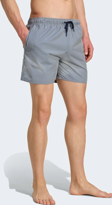 adidas Seersucker Gestreift 5 Zoll Badeshorts wonder white/preloved ink (Herren)