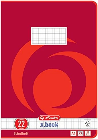 Herlitz x.book Schulheft, A4, Lineatur 22, 32 Blatt, 5er-Pack