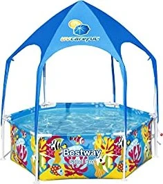 Bestway Splash in Shade Play Steel Pro Frame Pool mit Sonnenschutz rund 183x51cm