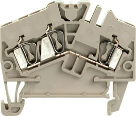 Weidmüller ZDU 2.5-2/3AN Durchgangs-Reihenklemme, Zugfederanschluss, 2.5 mm², 800 V, 24 A, dunkelbeige