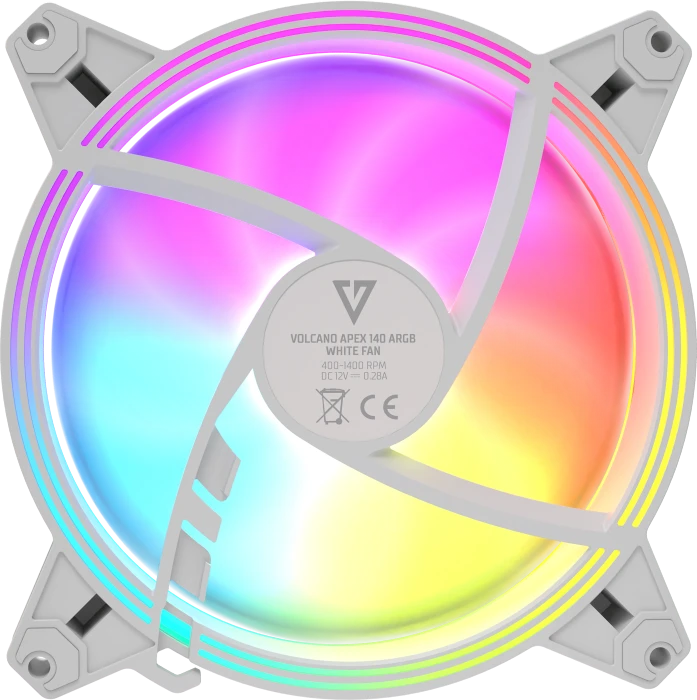 Modecom Volcano Apex 140 ARGB, weiß, 140mm
