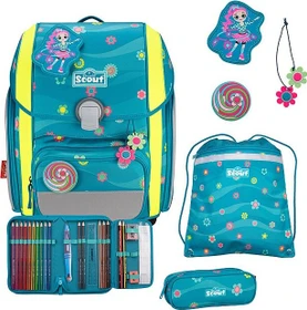Scout Genius DIN Little Flowers Schultaschen-Set, 4-tlg.