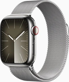 Apple Watch Series 9 (GPS + Cellular) 41mm Edelstahl silber mit Milanaise-Armband silber