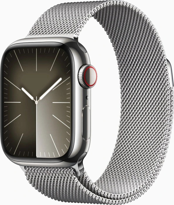 Apple Watch Series 9 (GPS + Cellular) 41mm Edelstahl silber mit Milanaise-Armband silber
