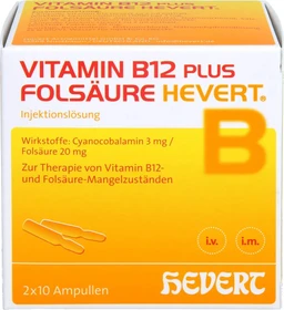 Vitamin B12 plus Folsäure Hevert Ampullenpaare, 10 Stück