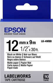 Epson LK-4WBB Papier matt Beschriftungsband, 12mm, schwarz/weiß