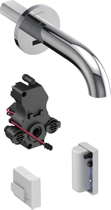 Geberit Piave Waschtischarmatur mit Generatorbetrieb und Mischer 22cm für UP-Funktionsbox glanz-verchromt