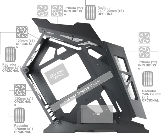 Mars Gaming MC61 Black, Glasfenster