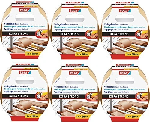 tesa extra strong doppelseitiges Verlegeband, 50mm/10m, 1 Stück