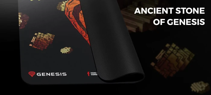 Genesis Ancient Stone of Genesis Gaming Mousepad, 250x210mm, Motiv schwarz/rot