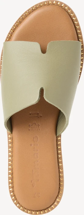 Tamaris Lederpantolette grün (Damen)