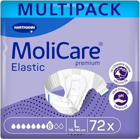 Hartmann MoliCare Premium Elastic 8 Tropfen Schutzhose Größe L, 72 Stück (3x 24 Stück)