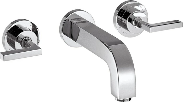 Hansgrohe Axor Citterio 3-Loch Waschbeckenarmatur mit Hebelgriffen 162mm chrom
