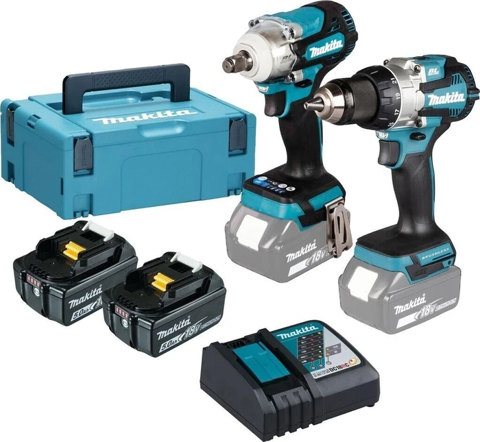 Makita DLX2533TJ Combo Kit Akku-Maschinenset inkl. MAKPAC + 2 Akkus 5.0Ah