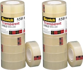 3M Scotch 550 transparent, Klebeband, 19mm/33m, 8 Stück
