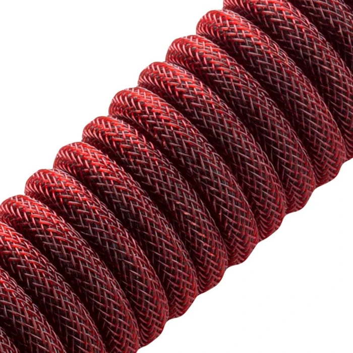 CableMod Classic Coiled Keyboard Cable USB Micro-B auf USB-A, Tastaturkabel (Spiral-Textilkabel), 1.5m, Republic Red