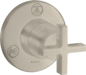 Hansgrohe Axor Citterio Ab- und Umstellventil Trio/ Quattro Unterputz mit Kreuzgriff brushed nickel
