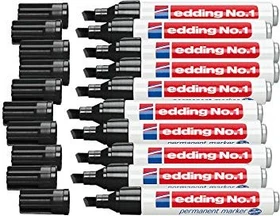 edding 1 Permanentmarker schwarz, 10er-Pack