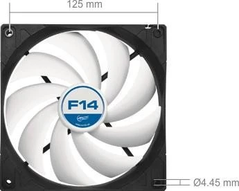 ARCTIC F14 schwarz/weiß, 140mm, 5er-Pack