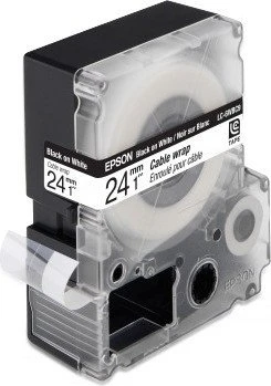 Epson LK-6WBC/LC-6WBC9 Cable Wrap Beschriftungsband, 24mm, schwarz/weiß