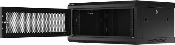Lanberg WF01 Series 19" Wandschrank 4HE, hängend, Flatpack, Gitternetztür, IP20, RAL 9004, 450mm tief