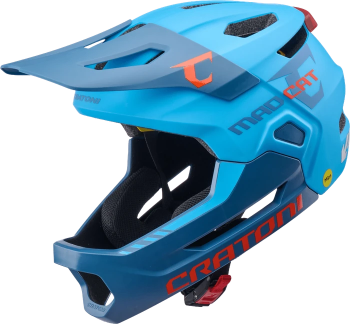 Cratoni Madcat MIPS Fullface-Kinderhelm blue matt