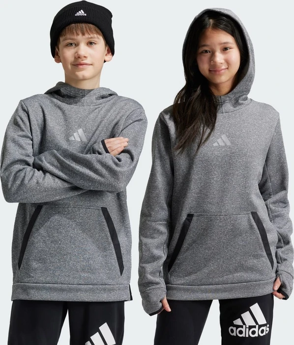 adidas Fleece Hoodie black melange/grey four/grey two (Junior)