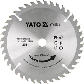 Yato YT-60583 HM Kreissägeblatt 40Z, 170x2.2x16mm, 1 Stück