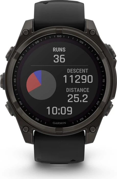 Garmin Fenix 8 47mm Sapphire Solar carbon grey/black-pebble grey silicone