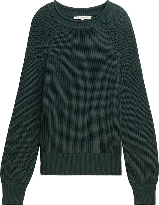Tom Tailor Strickpullover mit leichten Ballonärmeln Strickpullover dark gable green (Damen)