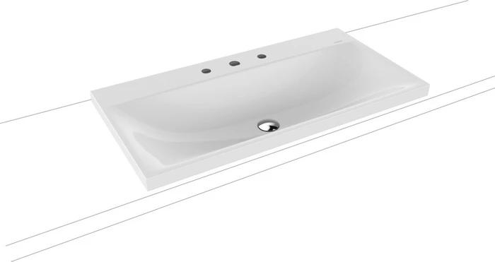 Kaldewei Silenio 3041 Aufsatzwaschtisch 90x46x4cm, Perl-Effekt, schwarz matt 100