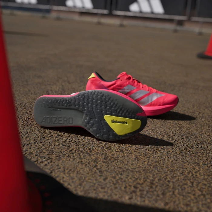 adidas Adizero Adios 9 lucid red/silver metallic/pure sulfur (Damen)