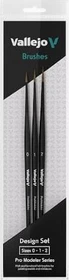 Vallejo Pro Modeler Natural Hair Brush: Design Set Pinselset, 3-tlg.