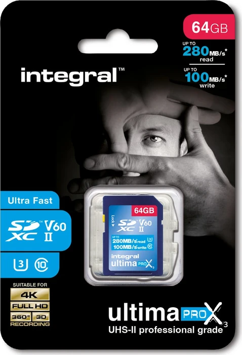 Integral UltimaPro X3 R280/W100 64GB, UHS-II U3, Class 10