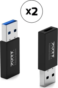 Port Designs USB-C to USB-A Adapter schwarz, 2er-Pack (900154)