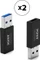 Port Designs USB-C to USB-A Adapter schwarz, 2er-Pack Vorschaubild