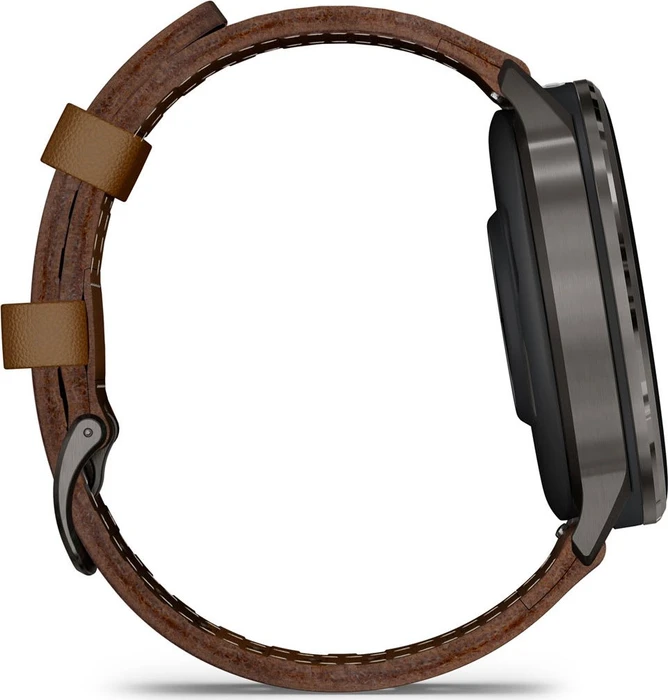 Garmin Venu 4 salte/black/brown leather
