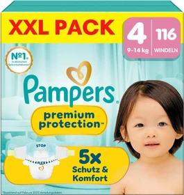 Pampers Premium Protection Gr.4 Einwegwindel, 9-14kg, 116 Stück