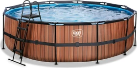 Exit Toys Stone Frame Pool mit Sandfilterpumpe rund 488x122cm braun