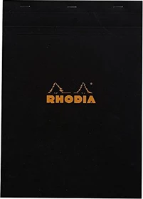 Rhodia Basics Notizblock N°18, A4, kariert, schwarz, 80 Blatt