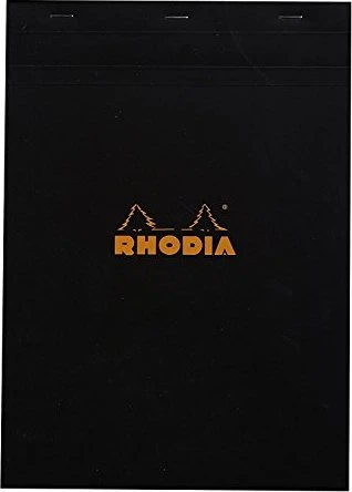 Rhodia Basics Notizblock N°18, A4, kariert, schwarz, 80 Blatt