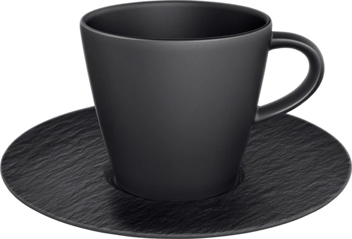 Villeroy & Boch Manufacture Rock Kaffeetasse mit Untertasse, 2-tlg.